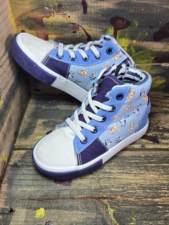 Bluey Other - Ground High Top Baby Sneakers Unisex Blue White Navy Cartoon Print Casual US 10c